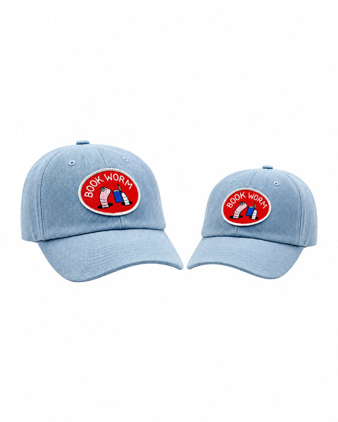 Blue Book Worm Hat in matching Adult & Kids, Baby, Toddler Sizes