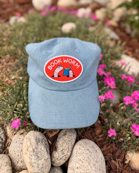 Book Worm Hat featuring a playful worm design, perfect for book lovers and casual wear.
