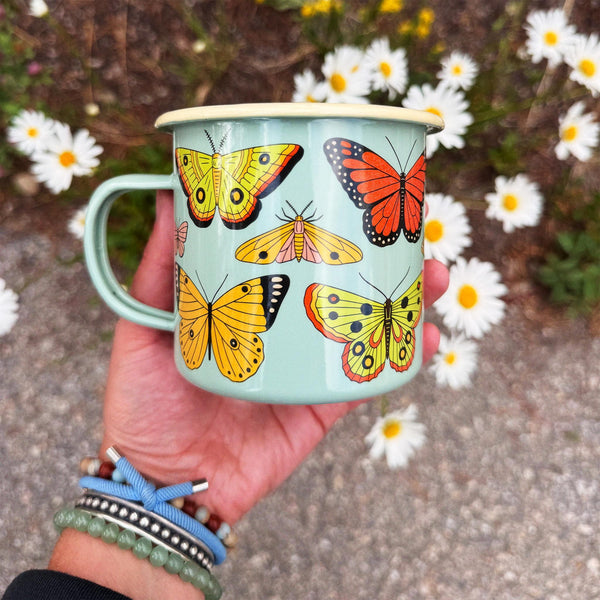Butterfly Beauty Mug - Enamel 16oz Mug