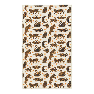 Cosmic Creatures Kitchen Tea Towel with celestial animal design