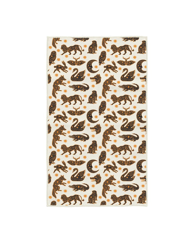 Cosmic Creatures Kitchen Tea Towel with celestial animal design