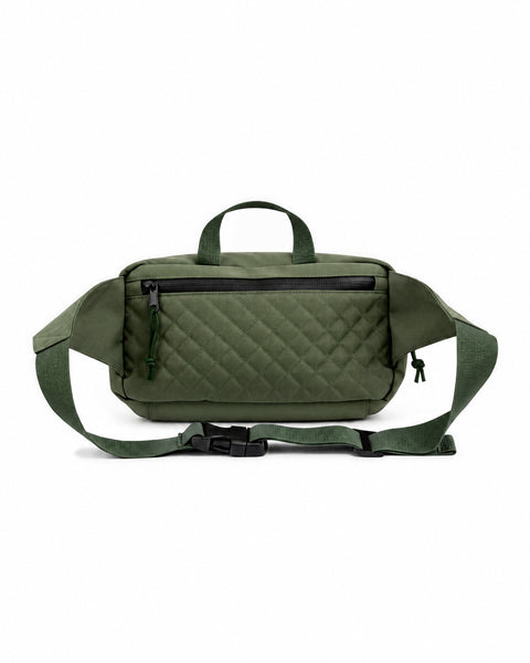 Everyday Fanny Pack (Fern) with waterproof zippers and adjustable strap, perfect for errands and travel with its 2.3L spacious design.