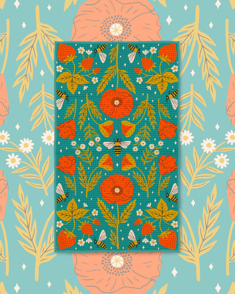 Garden Buzz Kitchen & Tea Towel