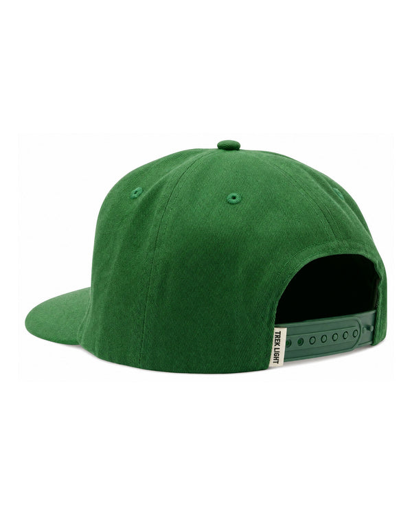 Homegrown Dad Hat (Tractor Green) back view showing adjustable strap and flat-brim design.