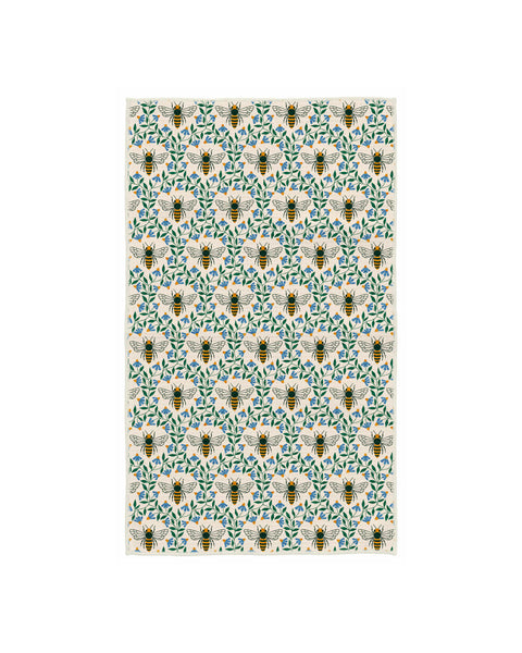 Vibrant floral honey bee design on eco-friendly Honey Bee Kitchen & Tea Towel with super absorbent Grip-Tex™ fabric.