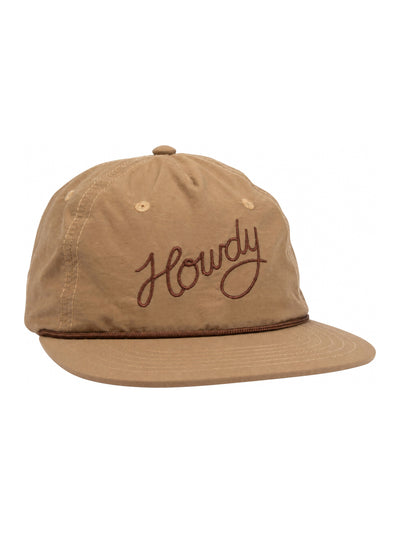 Howdy Hat - 5-panel snapback with flat brim and stylish vent holes, made from 100% nylon by Trek Light. Perfect for adventurous outings!