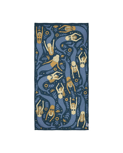Mermaids Wander & Travel Towel featuring unique mermaid designs, perfect for travel with quick-dry and sand-resistant features.
