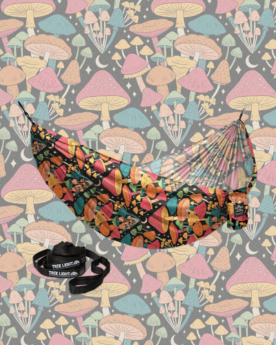 Double Hammock & Pro Hanging Straps (Midnight Mushroom Print)