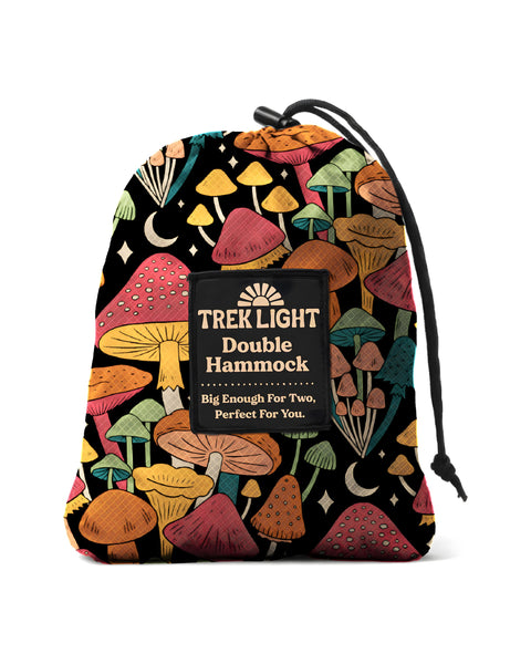 Double Hammock & Pro Hanging Straps (Midnight Mushroom Print)