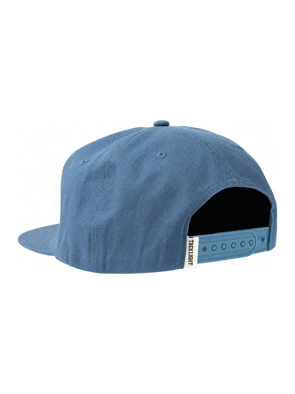 Back view of blue 6-panel snapback hat, perfect for river adventures. Take Me To The River Hat by Trek Light.