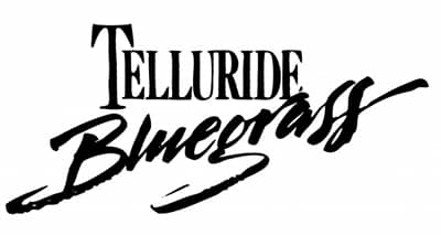 Telluride Bluegrass logo in elegant handwritten style, perfect for music festival enthusiasts.