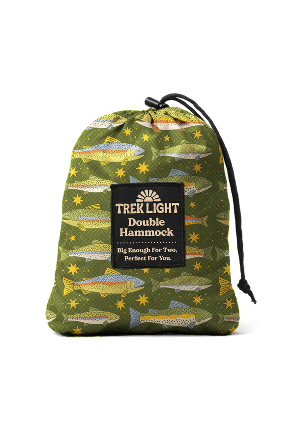 Double Hammock & Pro Hanging Straps (Trout Print)