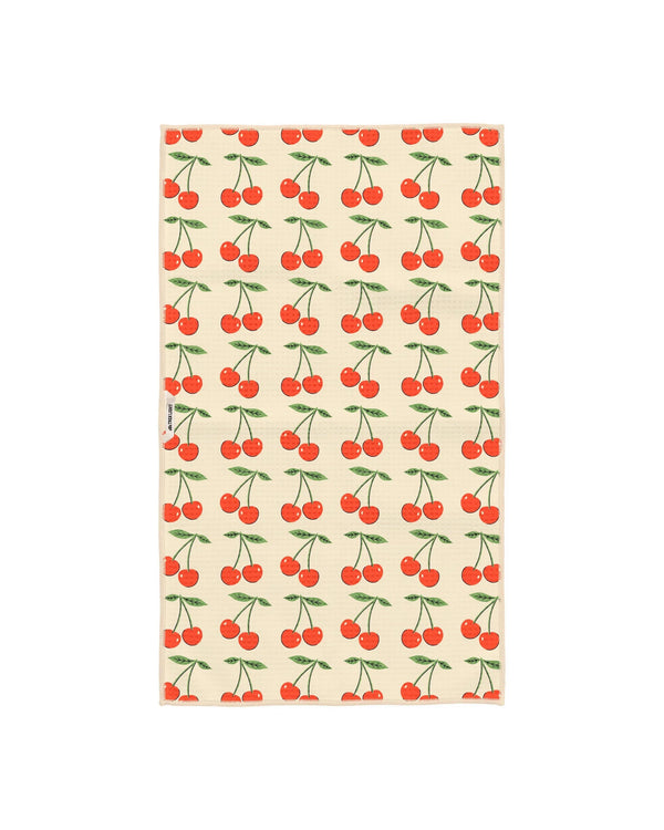 Washington Kitchen & Tea Towel in cherry design, made from 100% recycled materials, featuring absorbent Grip-Tex™ fabric.