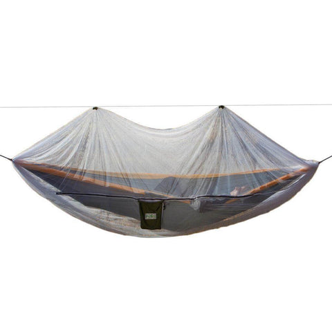Bug Free Hammock Shield net covering a hammock, keeping pesky humans at bay. An accessory by Trek Light—Hammock sold separately.