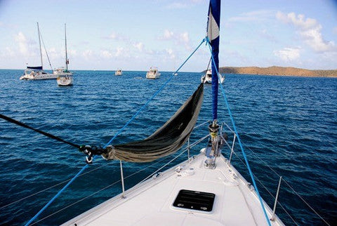 Trek Light hammock hung on a sailboat