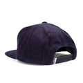 Back view of navy corduroy Trek Light kids snapback hat with flat brim, perfect for fun and adventure-loving kids.