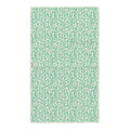 Bunnies On Parade Kitchen Tea Towel with green floral pattern, eco-friendly, super absorbent, double-sided design, quick-drying.