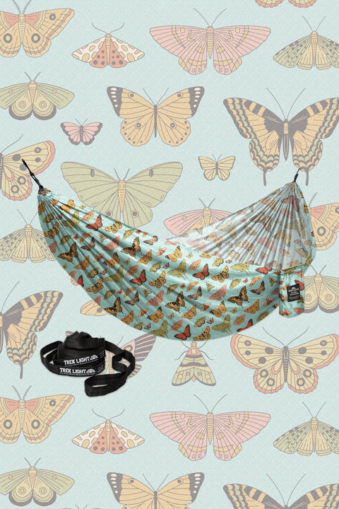 Double Hammock & Pro Hanging Straps (Butterfly Dreams Print)