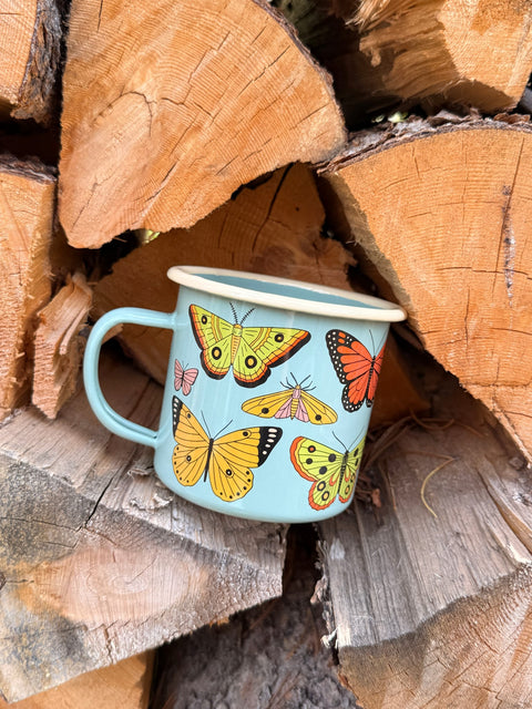 Butterfly Beauty Mug - Enamel 16oz Mug