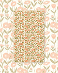 Calendula Flowers Kitchen & Tea Towel with orange calendula flowers on a cream background