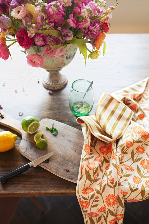 Calendula Flowers Kitchen & Tea Towel