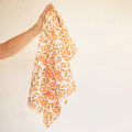 Calendula Flowers Kitchen & Tea Towel design featuring vibrant floral patterns and eco-friendly materials.