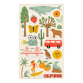 California Kitchen & Tea Towel with colorful California-themed illustrations including a whale, bear, and Golden Gate Bridge.