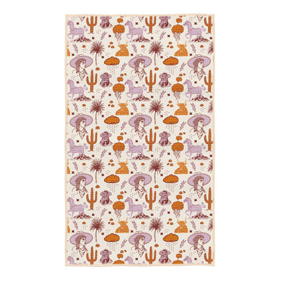 Cosmic Cowgirl Kitchen Tea Towel featuring vibrant cowboy design, perfect for eco-friendly and efficient cleaning with quick-drying fabric.