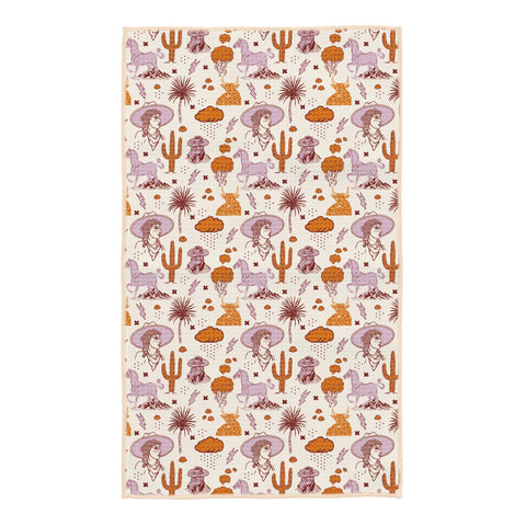 Cosmic Cowgirl Kitchen Tea Towel featuring vibrant cowboy design, perfect for eco-friendly and efficient cleaning with quick-drying fabric.