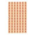 Reverse side of the crab kitchen tea towel showing smaller repeating orange crabs on cream fabric with a Trek Light woven