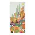 Desert Dreams Wander & Travel Towel with vibrant desert landscape design, quick-dry, sand-resistant, eco-friendly made from recycled materials.