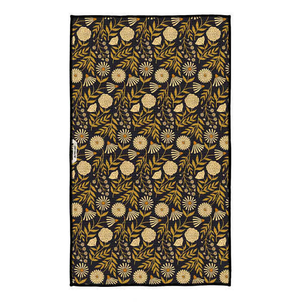 Dinner Music Kitchen & Tea Towel with floral design, eco-friendly, 100% recycled, super absorbent Grip-Tex fabric, vibrant and stylish.