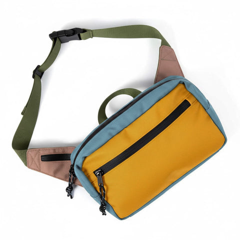 Everyday Fanny Pack (Golden Hour) with waterproof zippers and spacious design, versatile wear options, ideal for travel and errands.
