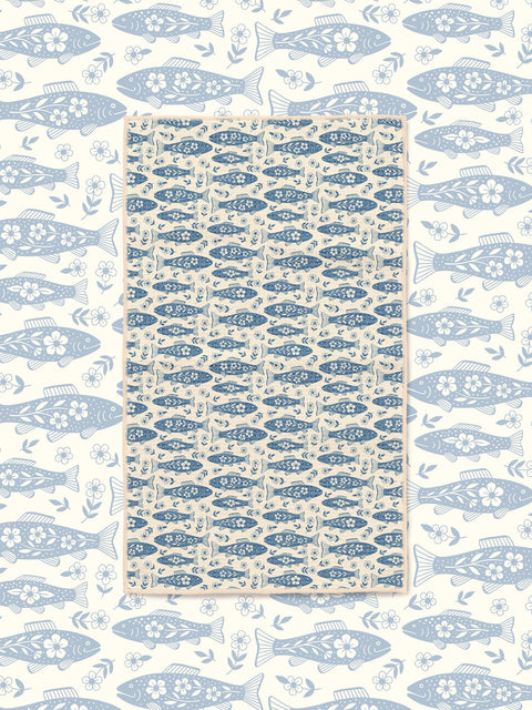 Floral Trout Kitchen & Tea Towel