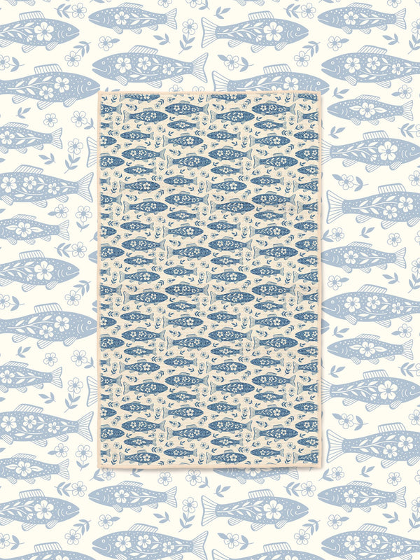 Floral Trout Kitchen & Tea Towel