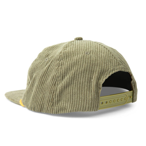 Back view of the Grateful Every Day corduroy snapback hat by Trek Light with stylish vent holes and adjustable fit.