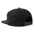 Back view of a black "Happy To Be Here" hat by Trek Light, showcasing adjustable strap.