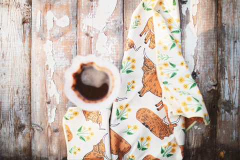 Highland Cows Kitchen & Tea Towel