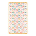Holiday Bows Kitchen & Tea Towel with colorful bow pattern, made from 100% recycled materials for eco-friendly cleaning and quick drying.
