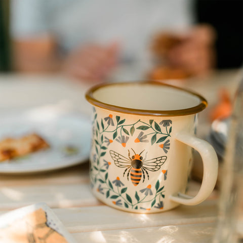 Honey Bee Enamel Mug 16oz