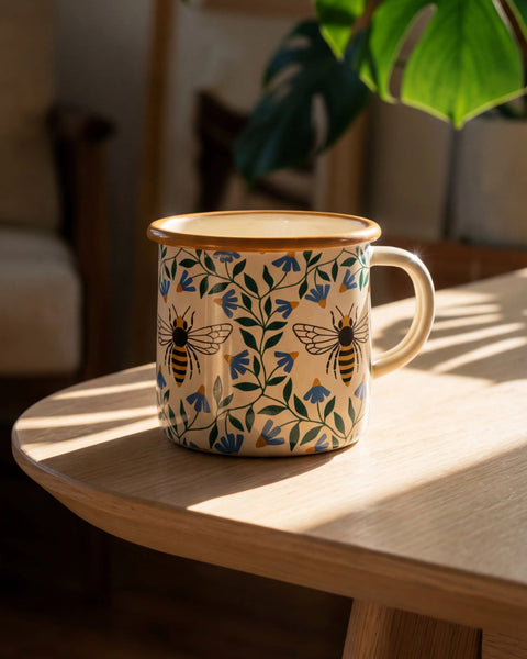 Honey Bee Enamel Mug 16oz
