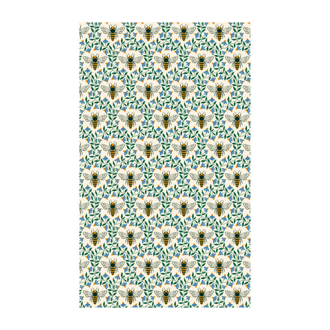 Honey Bee Kitchen & Tea Towel with bee and flower pattern, best kitchen towel for eco-friendly, super absorbent cleaning, quick-drying textile.