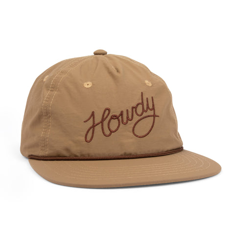 Howdy Hat - 5-panel snapback with flat brim and stylish vent holes, made from 100% nylon by Trek Light. Perfect for adventurous outings!