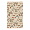 Joshua Tree kitchen tea towel in cream with hand-drawn desert animals including coyotes, rabbits, tortoises, lizards.