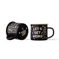Let's Get Weird Mug - Enamel 16oz Mug with skeleton design, lightweight and durable