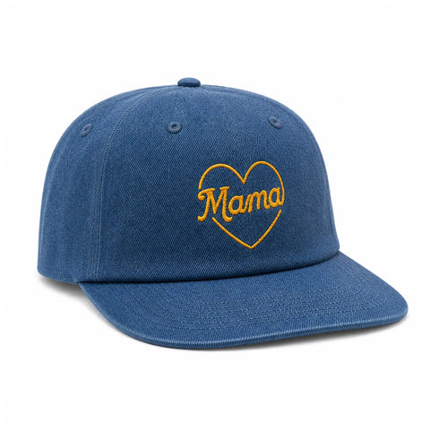 Mama Hat with heart design, stylish blue cap for comfort and casual outfits.