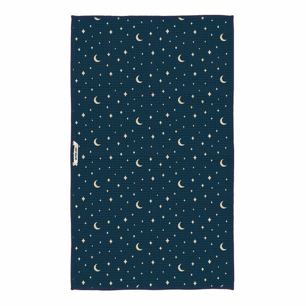 Midnight Mushroom Kitchen & Tea Towel with star and moon pattern, eco-friendly, super absorbent, double-sided design, quick-drying.