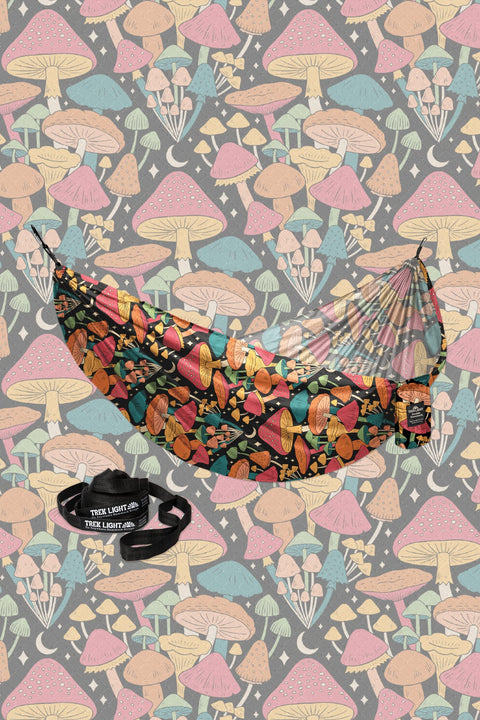 Double Hammock & Pro Hanging Straps (Midnight Mushroom Print)