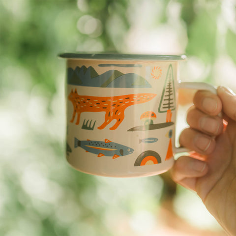 Mountain Stream Enamel Mug 16oz