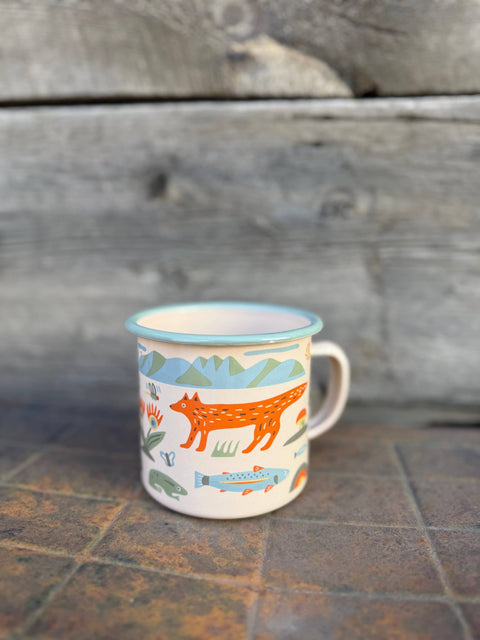 Mountain Stream Enamel Mug 16oz